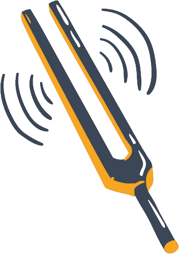 International Music School DamVibes - Teacher 22 Tuning fork that represents music theory lessons in Luxembourg