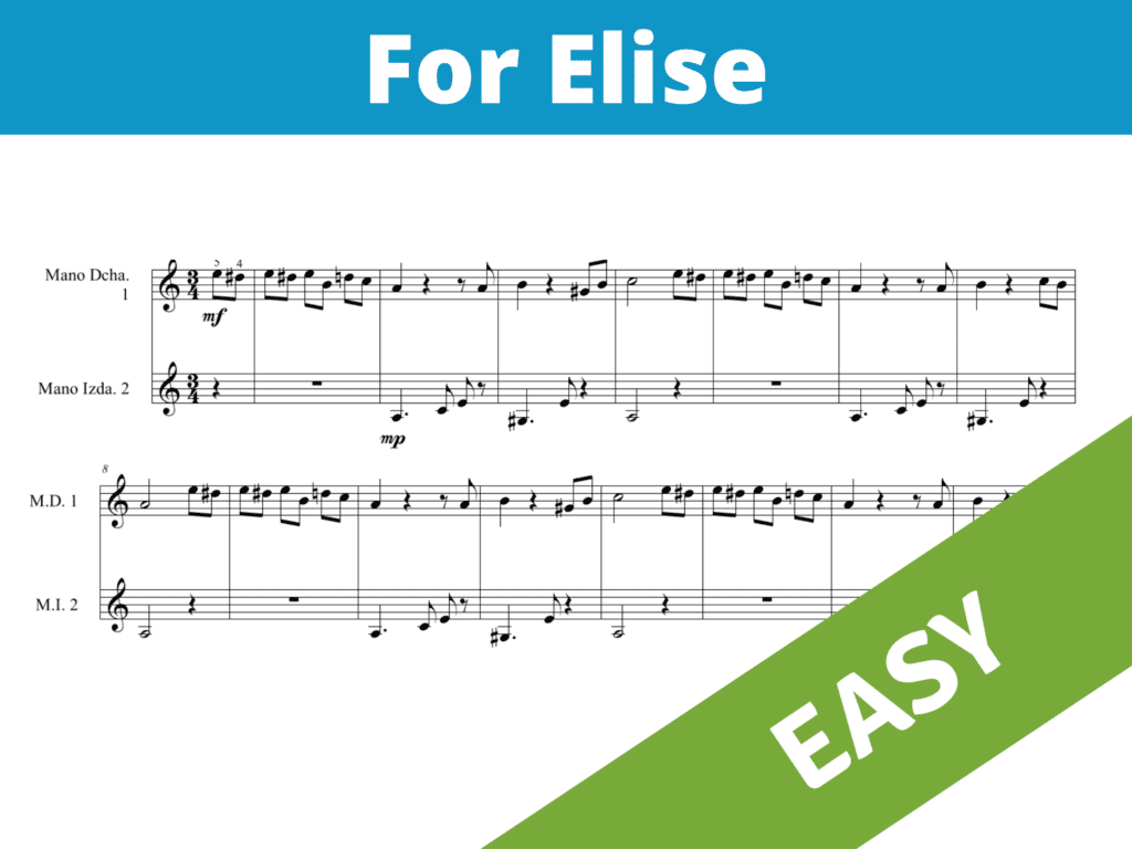 For elise easy piano sheet music