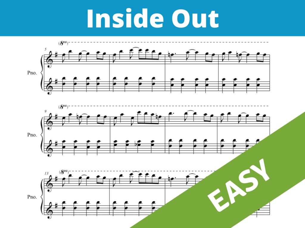 Inside out piano sheet music