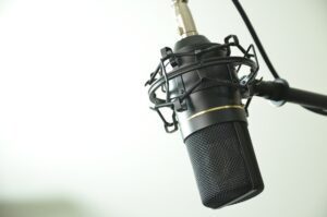Picture of a singing microphone