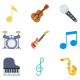 Drawing of music instruments