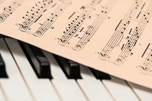 Drawing of a piano music score Drawing of a piano music score