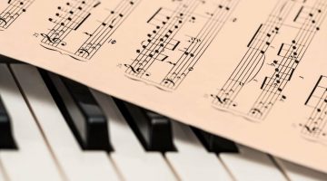Drawing of a piano music score Drawing of a piano music score