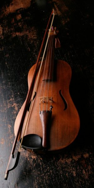 Foto de un violín de un alumno