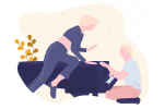 Picture of an adult having a piano tuiton Picture of an adult having a piano tuiton